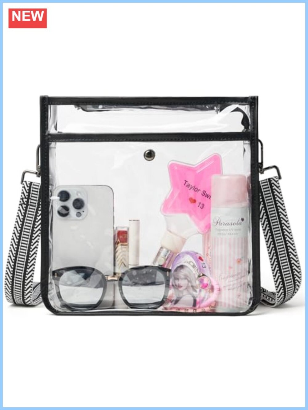 Clear Crossbody Bag Stadium Approved Concert Purse Hands-Free